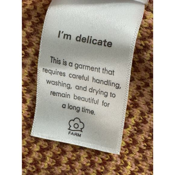 FARM Rio Small Burgundy Toucanissimo Cardigan Long Sleeve Open Front Boho - Picture 10 of 12